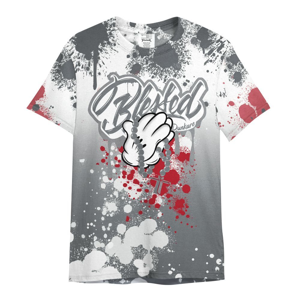 Shirt To Match Retro Fire Red 9s - God Blessed Ink Drip All Over Print