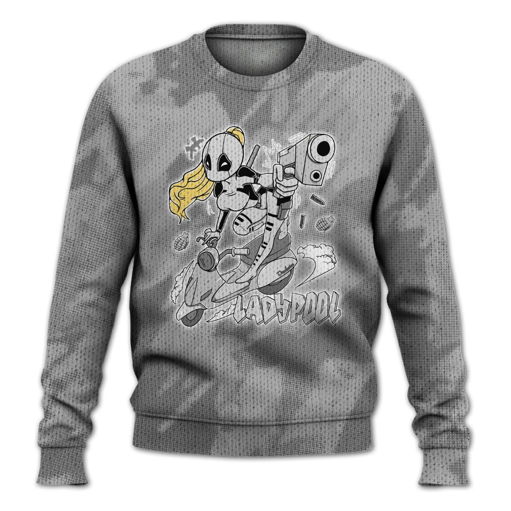 Knitted Sweater To Match Black Wolf Grey 12s - Lady Pool Cartoon Abstract Halftone