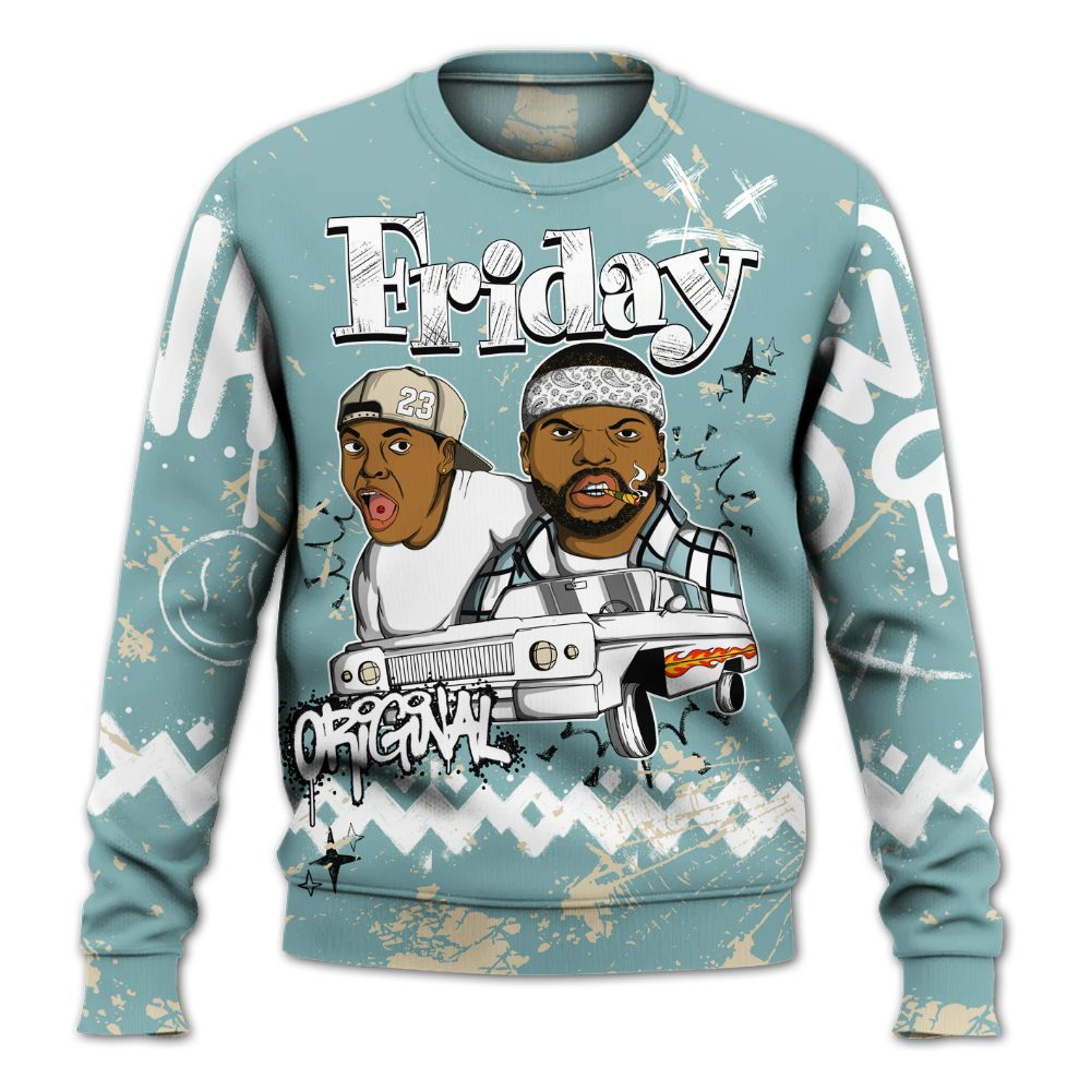 Sweatshirt To Match Dunk Low Glacier Blue Pale Ivory - Friday Sneaker Crayon All Over Print