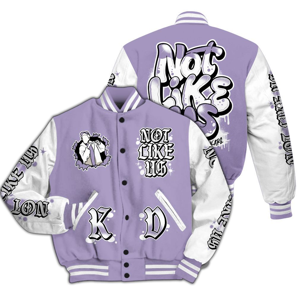 Varsity Jacket To Match Low Pure Violet 11s - None Like Us Graphic All Over Print