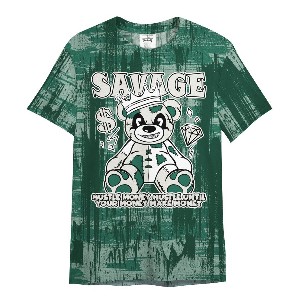 Shirt To Match Oxidized Green 4s - Savages Bear Glitch Art All Over Print