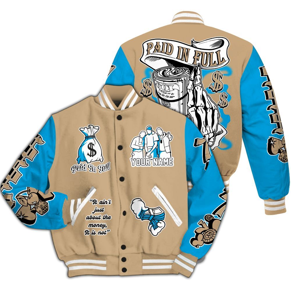 Varsity Jacket To Match H-Town 11s - Paid In Full Baseball Varsity Jacket Custom Name All Over Print
