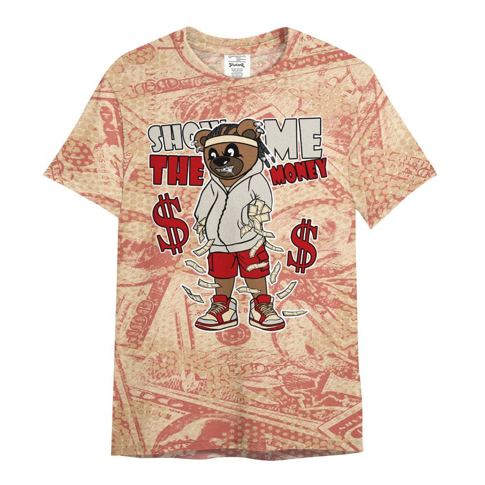 Shirt To Match Dunk Low Strawberry Waffle - Show Me Bear Banknotes Art All Over Print