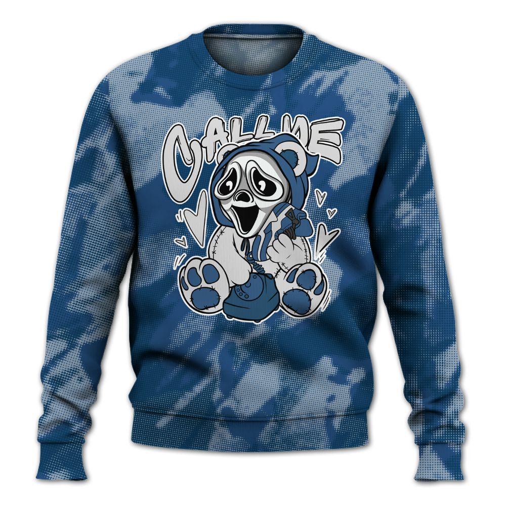 Sweatshirt To Match High OG Midnight Navy 1s - Call Me Bear Abstract Halftone All Over Print