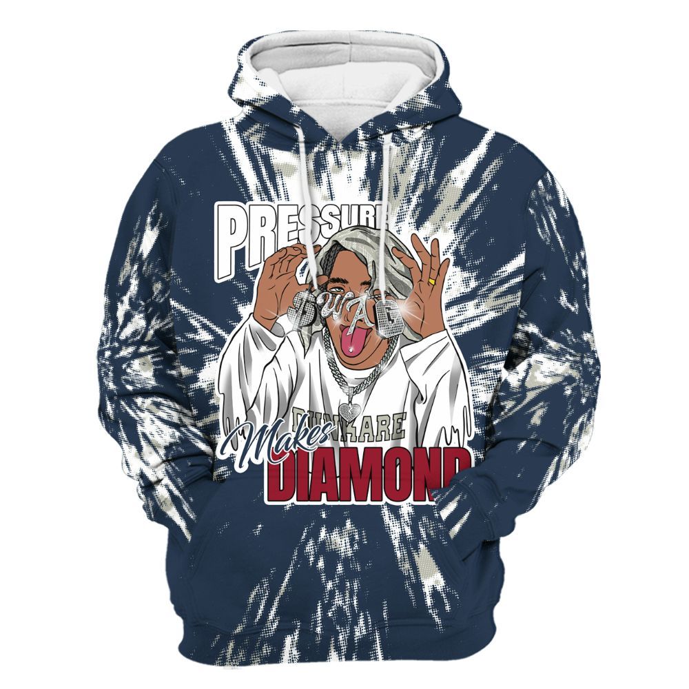 Hoodie To Match White Midnight Navy 6s - Pressures Makes Hoodie To Match Lux All Over Print