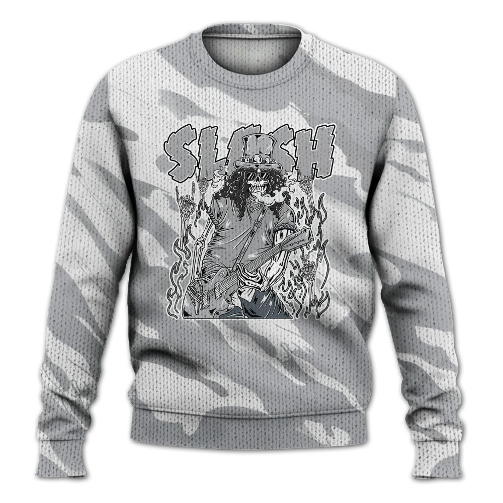 Knitted Sweater To Match Low OG Wolf Grey 1s - Slash Skeleton Colored