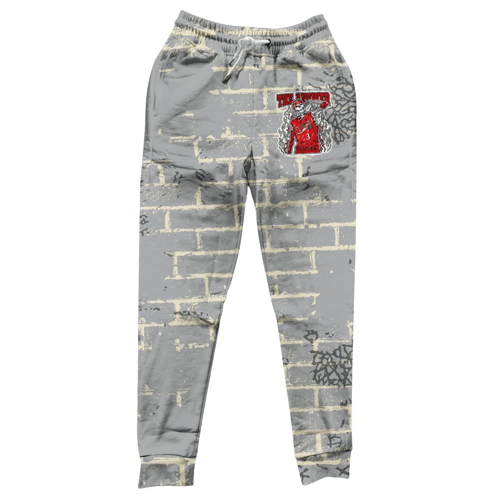 Sweatpant To Match Cement Grey 3s - Allen Answer Skeleton Brick All Over Print
