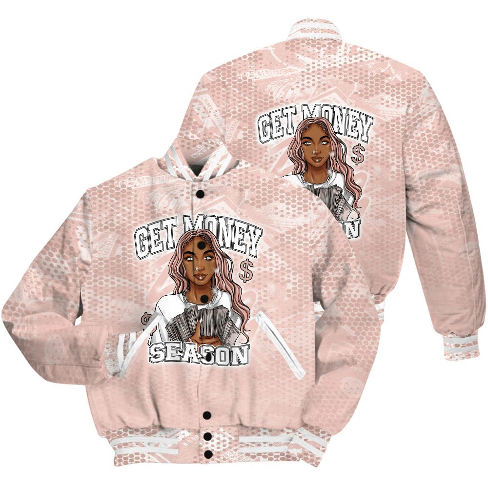 Varsity Jacket To Match Low Legend Pink 11s Shirt - Get Moneys Season Banknote All Over Print