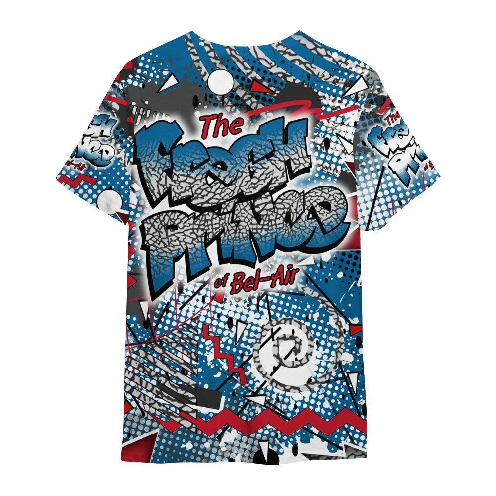 Shirt To Match OG True Blue 3s - Fresh Sneaker 90s All Over Print