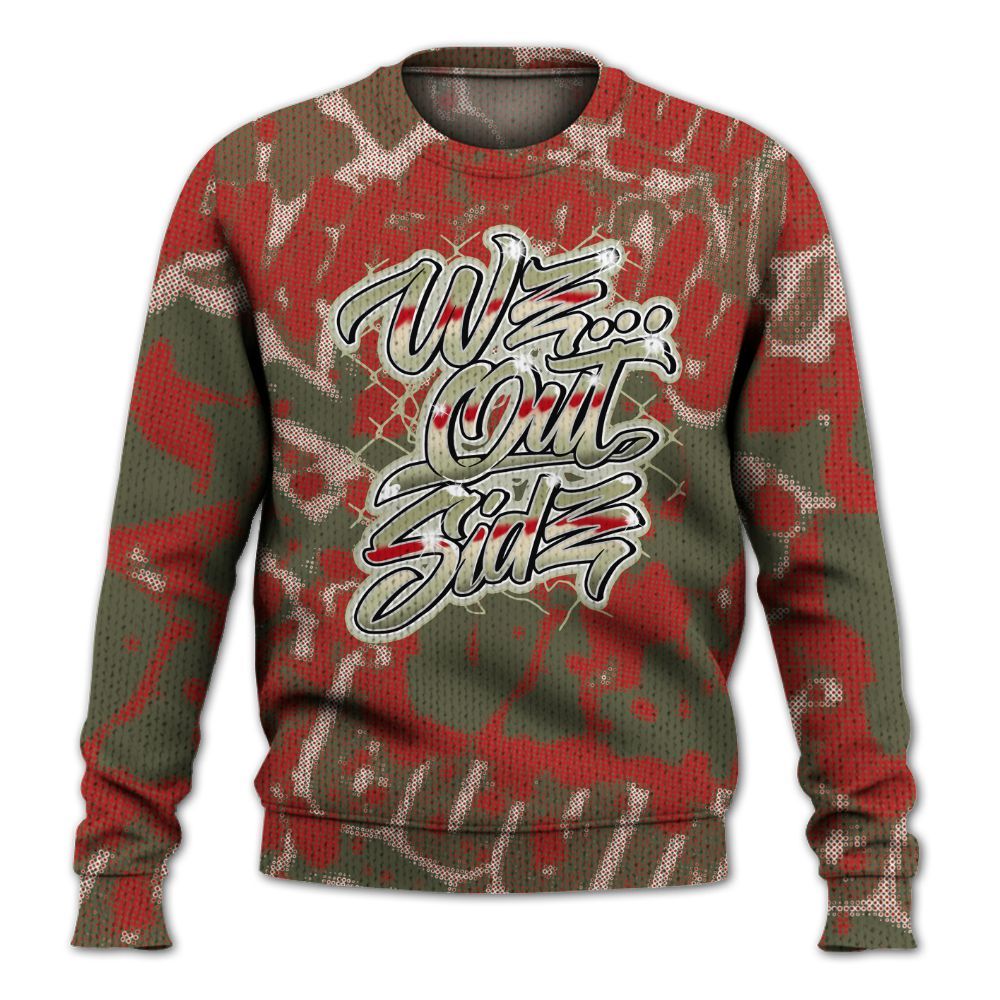 Knitted Sweater To Match Low OG Medium Olive 1s - We OutSider Graphic Street