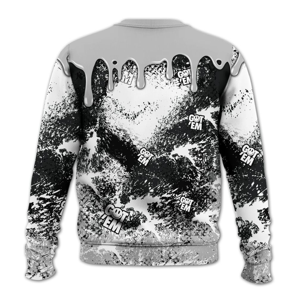 Sweatshirt To Match Low 85 Metallic Black 1s - Dripping 23 Drip All Over Print