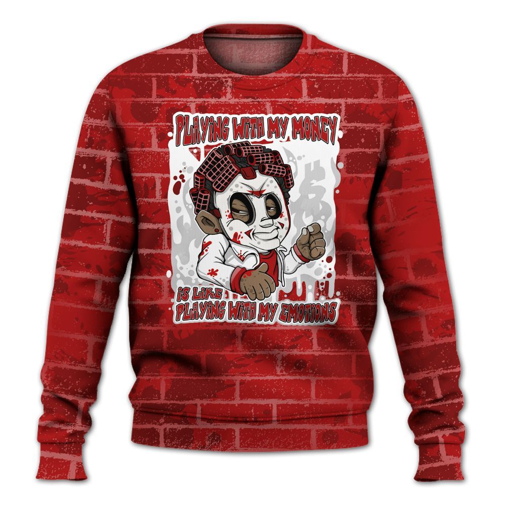 Sweatshirt To Match Red Taxi 12s - Playing With My Money Graphic Halloween All Over Print