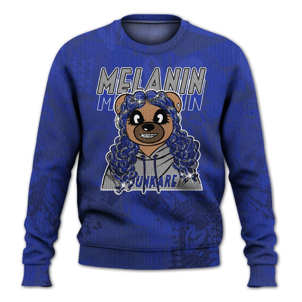 Knitted Sweater To Match Air Max Plus Black Racer Blue - Pigments Bear Heart Grunge