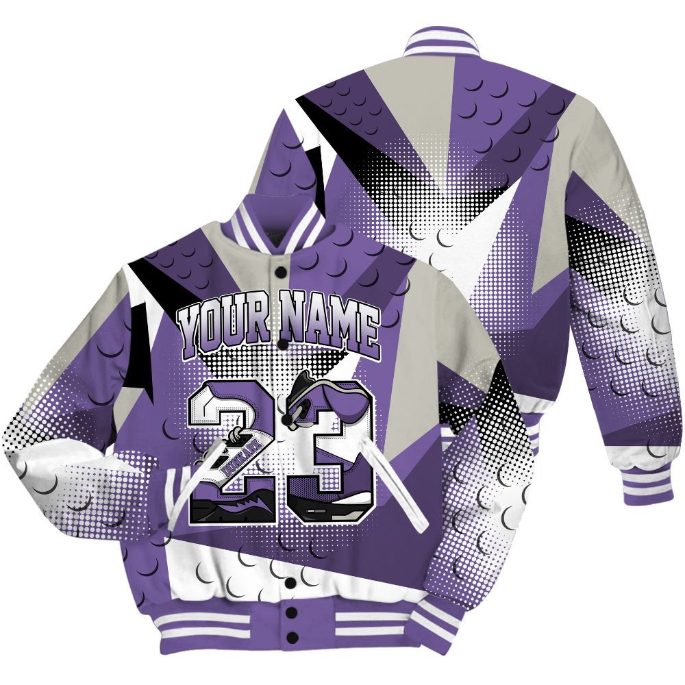 Varsity Jacket To Match Dunk Low Black Raspberry Shirt, Poly Custom Name Number 23 5s All Over Print