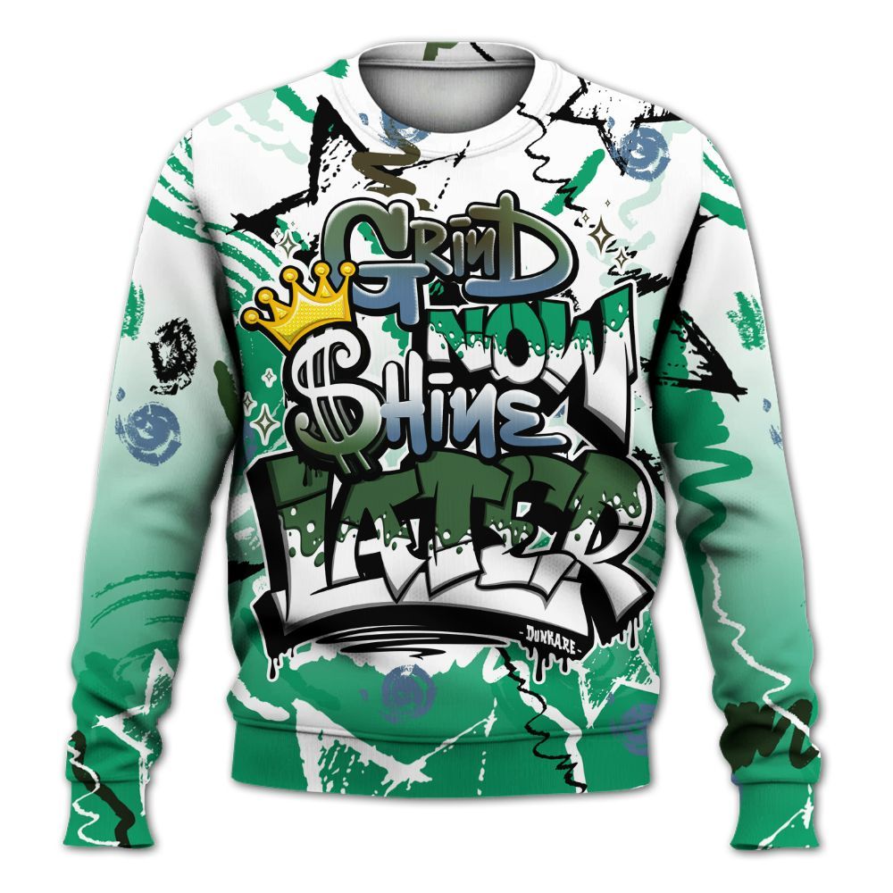 Sweatshirt To Match Foamposite Pro Pine Green 2025 - Grind Shine Later Drip All Over Print