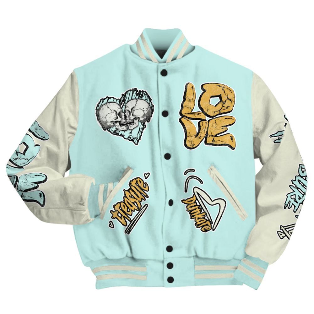 Varsity Jacket To Match Pure Platinum 4s - Skull Bear All Over Print