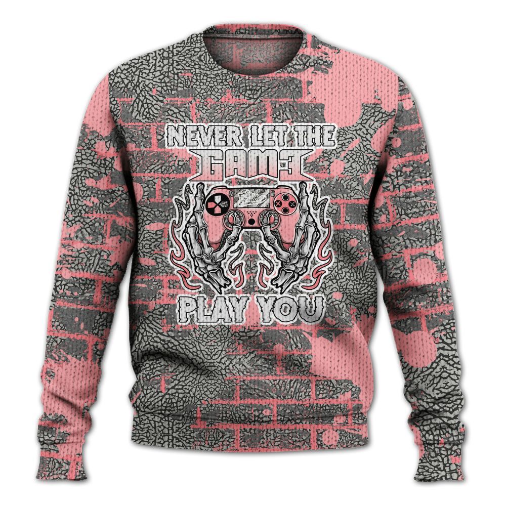 Knitted Sweater To Match Retro Wings 3s - PlayGame Skull Brick