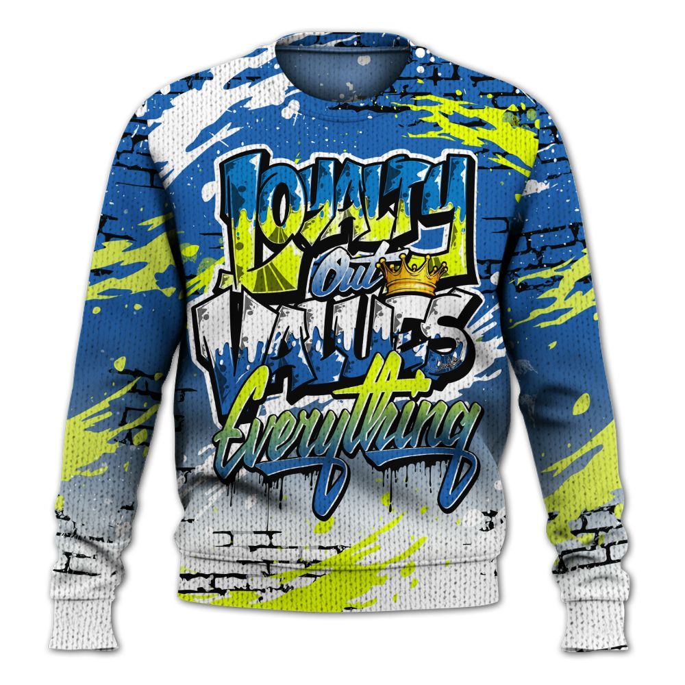 Sweater To Match Griffey Max 1 Varsity Royal - Values Of Loyalty Drip Graphic