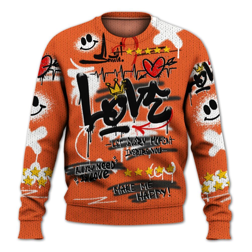 Sweater To Match Retro High OG Shattered Backboard 1s - Happy Love Beats Graffiti Graphic