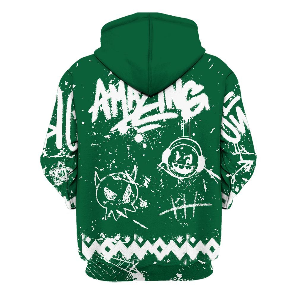 Hoodie To Match High Gorge Green 1s - Friday Sneaker Crayon All Over Print