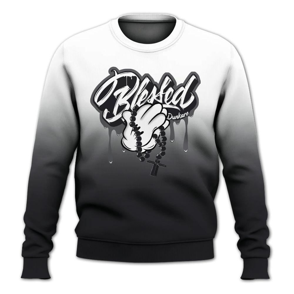 Sweatshirt To Match White Thunder 4s - God Blessed Drip All Over Print