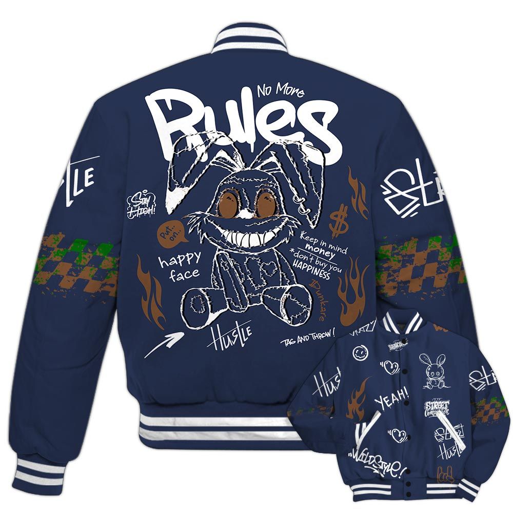 Varsity Jacket To Match Midnight Navy 13s - No More Rules Retro Varsity Jacket Outfit