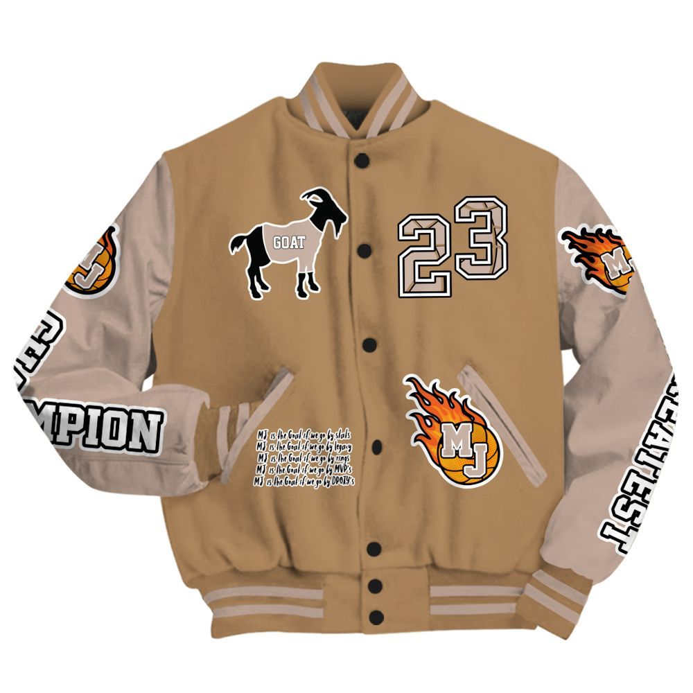 Varsity Jacket To Match Kobe 4 Gold Medal - 23 G.0.A.T Jump Up Basketball All Over Print