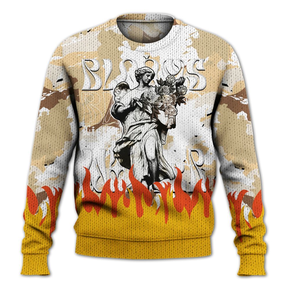 Knitted Sweater To Match Desert Camo 3s - Blooms Whisper Retro