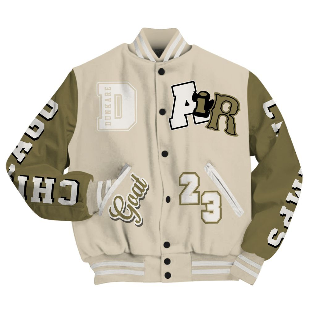 Varsity Jacket To Match Sail Neutral Olive 6s - AIR Number 23 GOAT All Over Print