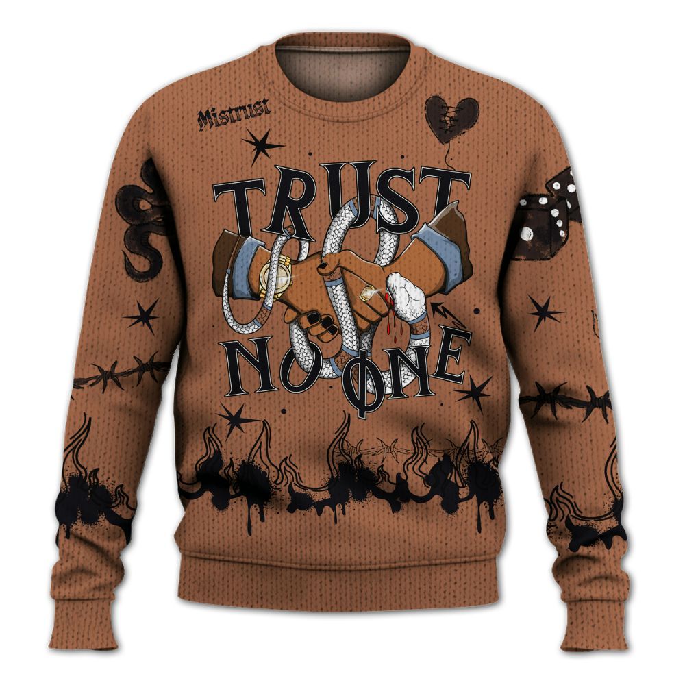 Knitted Sweater To Match Air Foamposite Metallic Copper - Trust No One Snake-Bite Doodle Crayon