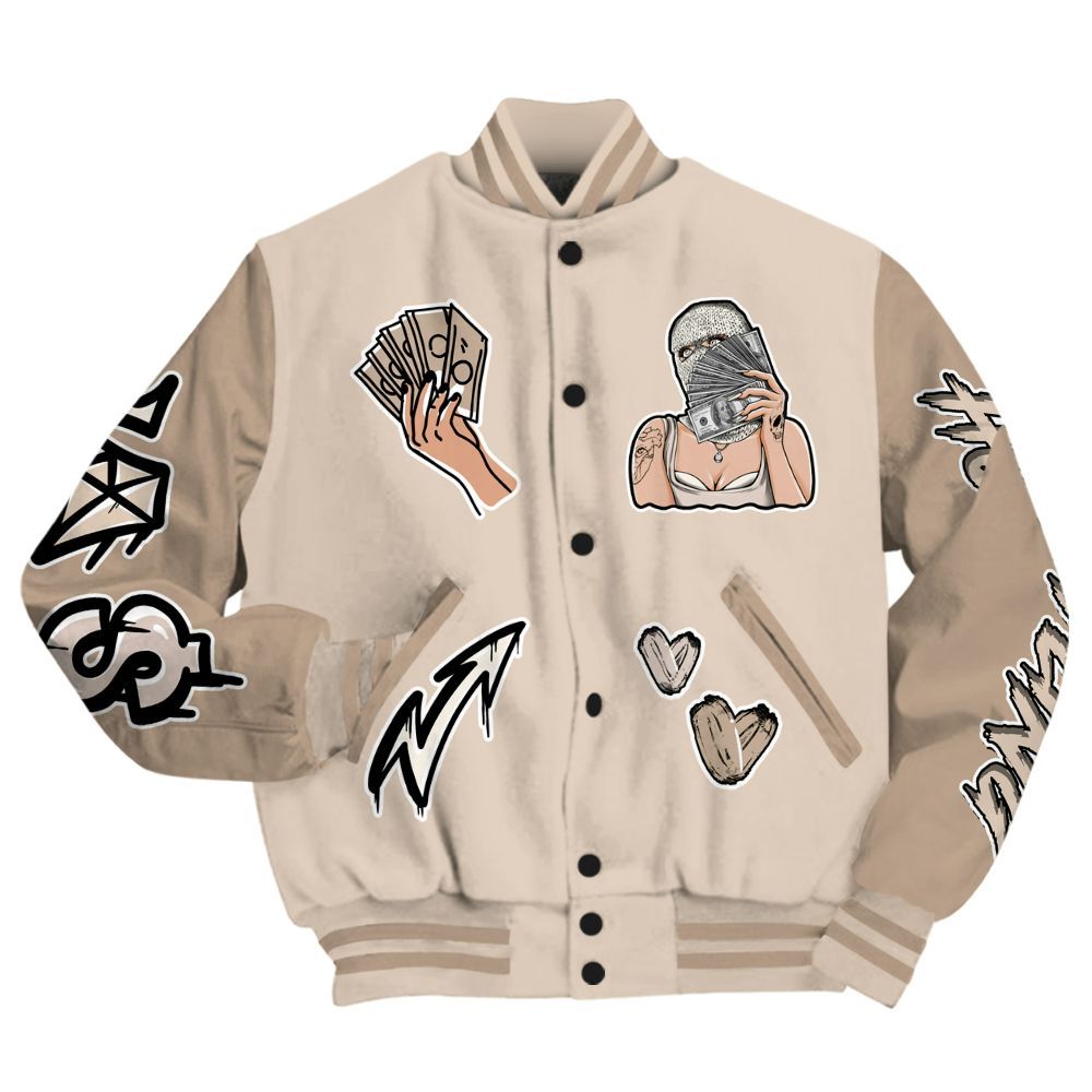 Varsity Jacket To Match Untouchable And Moments Cream - Hustling Unique All Over Print