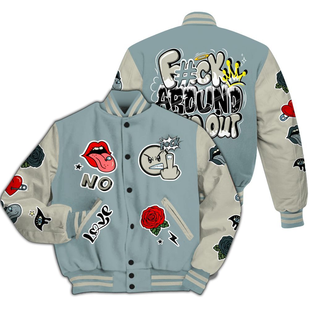 Varsity Jacket To Match AMM Low 17s - FK Around Find Out All Over Print