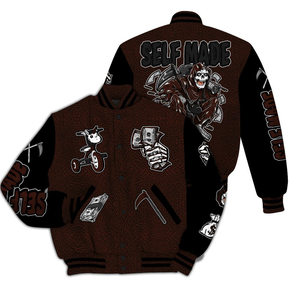 Varsity Jacket To Match Air Force 1 Low Halloween Skull 2024 - Self Make Skeleton All Over Print