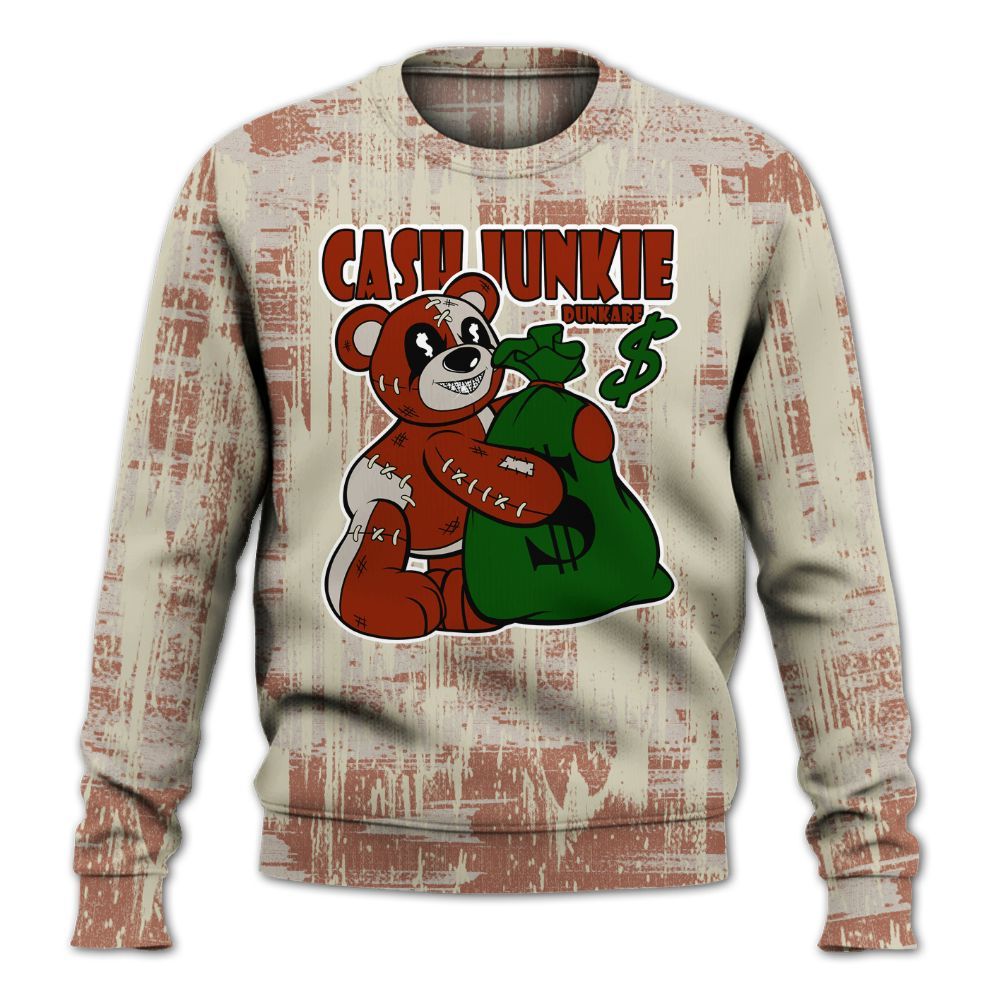 Sweatshirt To Match El Grito 5s - Cashs Junkie Bear Glitch Art All Over Print