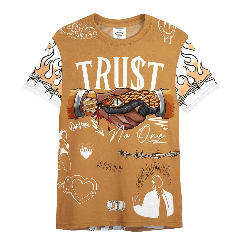 Shirt To Match Dunk Low Nature Wheat Suede - Snake Trust No One All Over Print