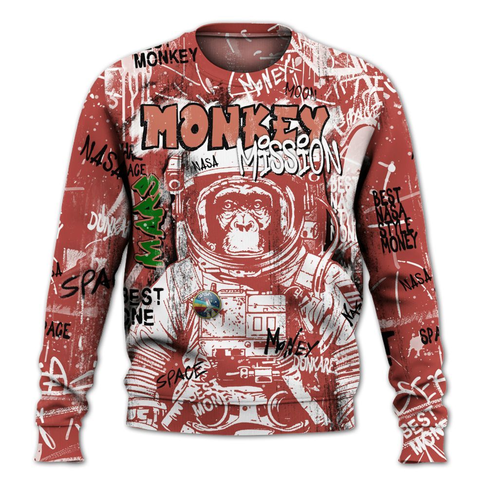 Sweatshirt To Match Dune Red 13s - Monkey Misson Space All Over Print