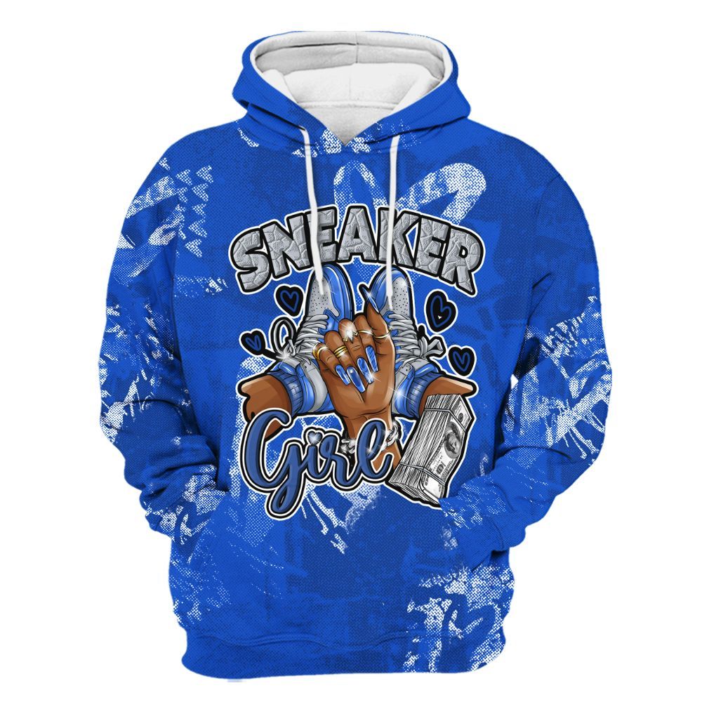 Hoodie To Match Air Foamposite One Royal - Sneakerz Girlz Heart Grunge All Over Print