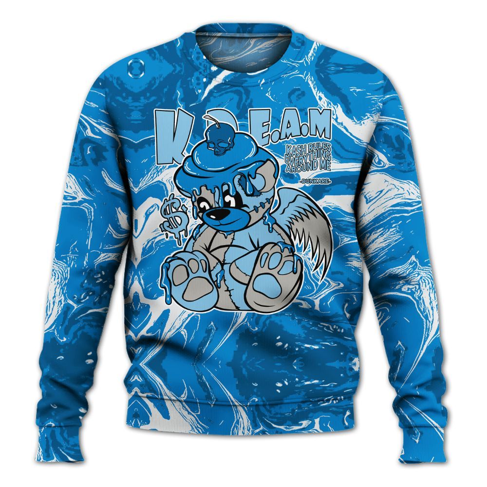 Sweatshirt To Match Industrial Blue 4s - Loot Bear Liquid All Over Print
