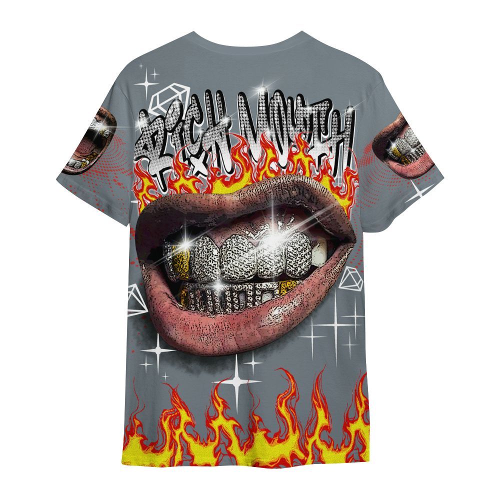 Shirt To Match Wolf Grey 13s - Rich Mouth Fire Rap Retro 90s All Over Print