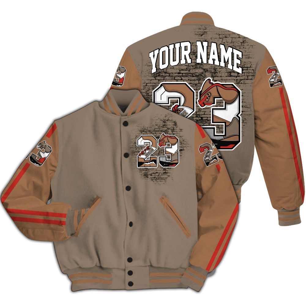 Varsity Jacket To Match Air Max Rocky Distressed - Custom Name Number 23 5s All Over Print