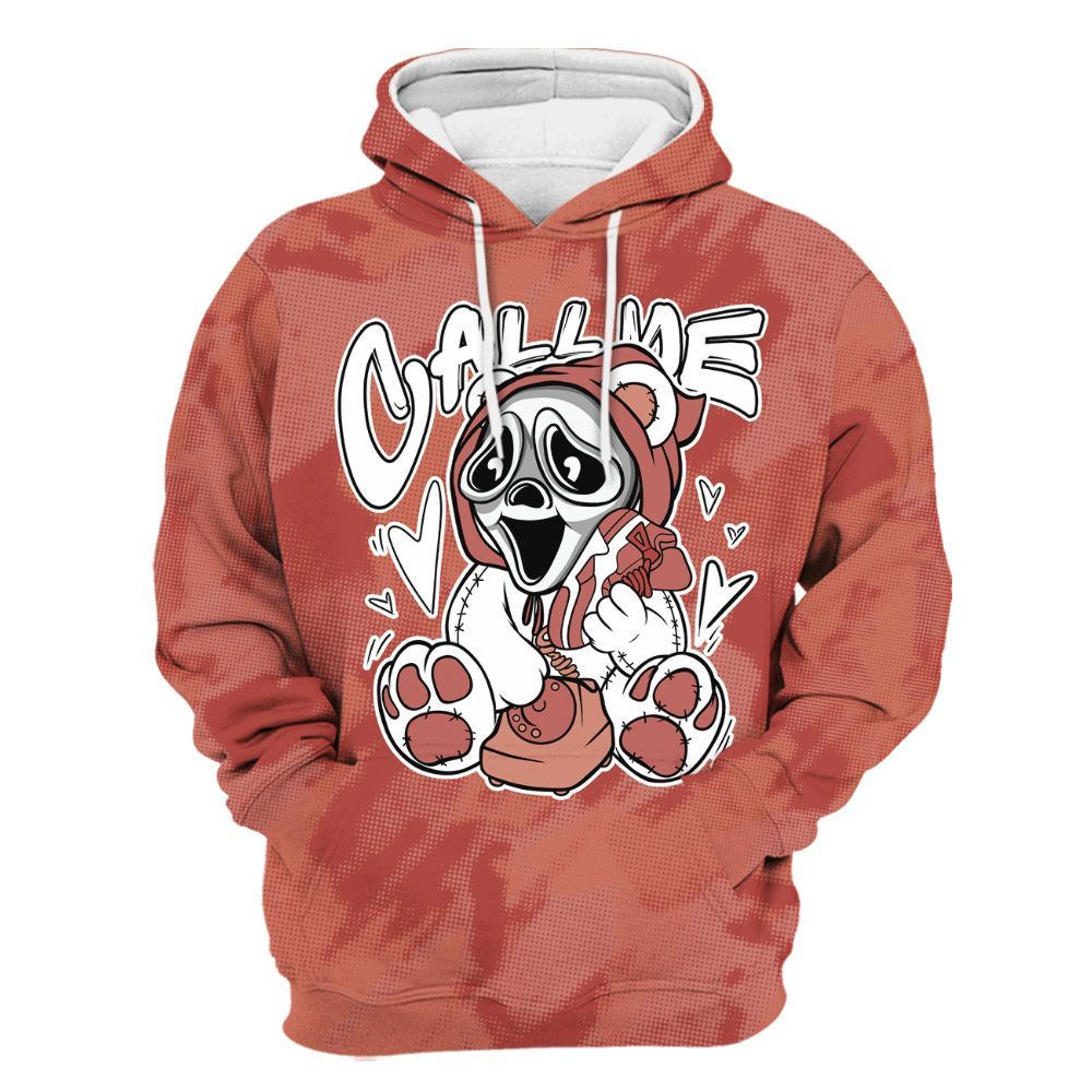 Hoodie To Match Dune Red 13s - Call Me Bear Abstract Halftone All Over Print