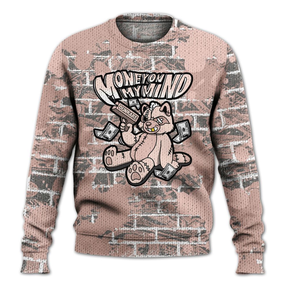 Knitted Sweater To Match Low Legend Pink 11s - Money On My Mind Raccoon Brick