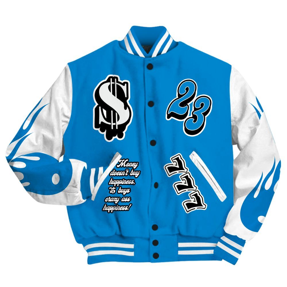 Varsity Jacket To Match Industrial Blue 4s - Shoe Game Crazy Graphic All Over Print