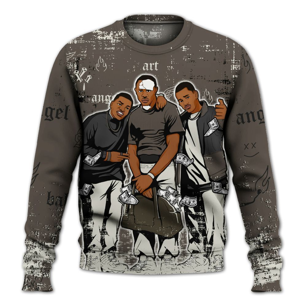 Sweatshirt To Match Cave Stone 4s - Paid In Full Money All Over Print