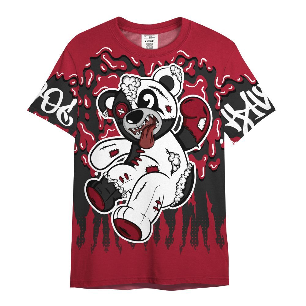 Shirt To Match High OG Black Toe Reimagined 1s - Havok Bear Dripping All Over Print
