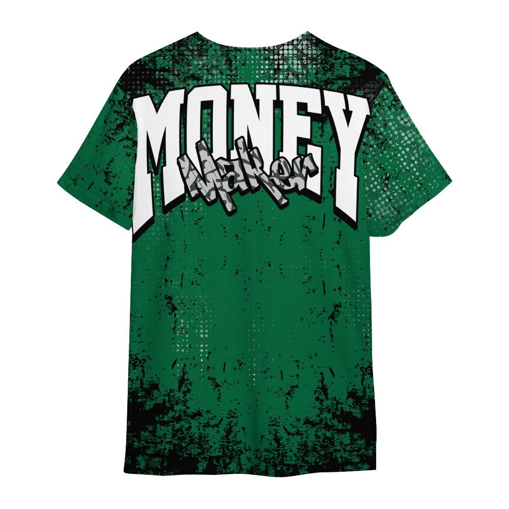 Shirt To Match Pine Green 3s - Move In Silence Money Street Retro All Over Print