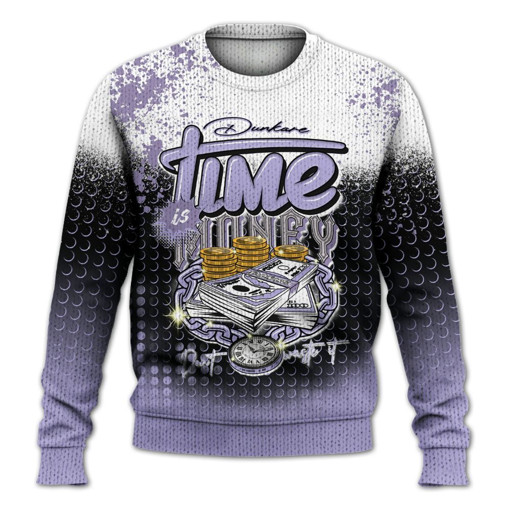 Knitted Sweater To Match Low Pure Violet 11s - Halftone Time Is Money