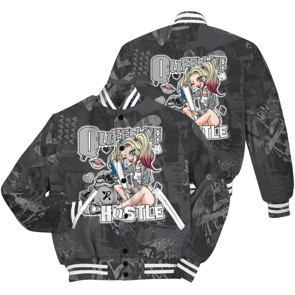 Varsity Jacket To Match White Thunder 4s Shirt - Hustles Quiinn Heart Grunge All Over Print