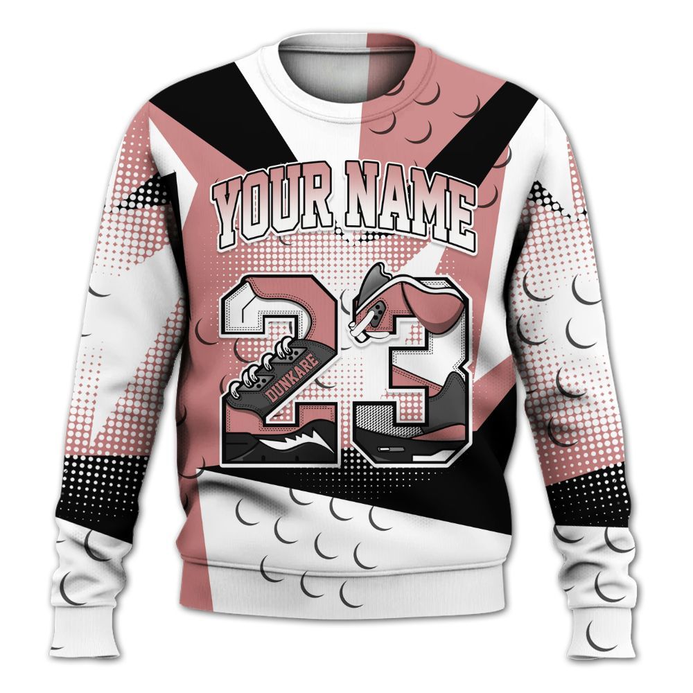 Sweatshirt To Match Low OG Rust Pink 1s - Poly Custom Name Number 23 5s All Over Print