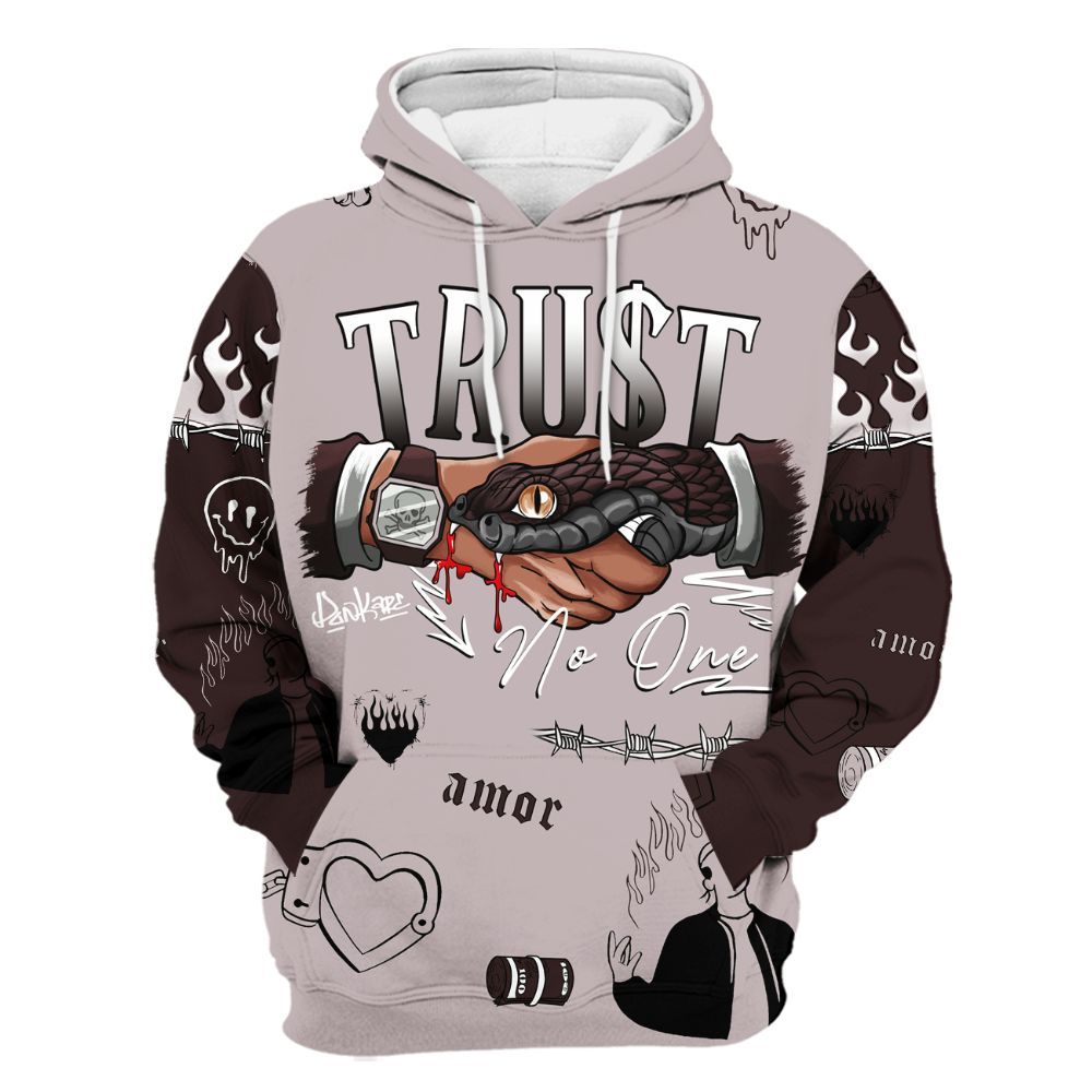 Hoodie To Match AMM Air Smokey Mauve 6s - Snake Trust No One All Over Print